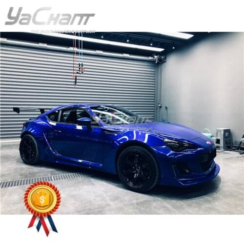 Fiber Glass Wide Body Kit & Carbon Fiber Wing Fit For 2017-2018 BRZ Facelift AG Style Front Lip FenderRoof Spoiler Diffuser