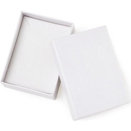 60pcs/lot 9x6.5x2.8cm Rectangle White Black Cardboard Jewelry Set Boxes for Necklaces Earrings Rings Christmas