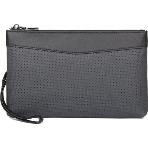 Hand Purse Rfid 6 Inch Iphone Wallet Cowskin Clutch Bag with Wrist Belt Genuine Leather Mens Day Clutches Vintage Big