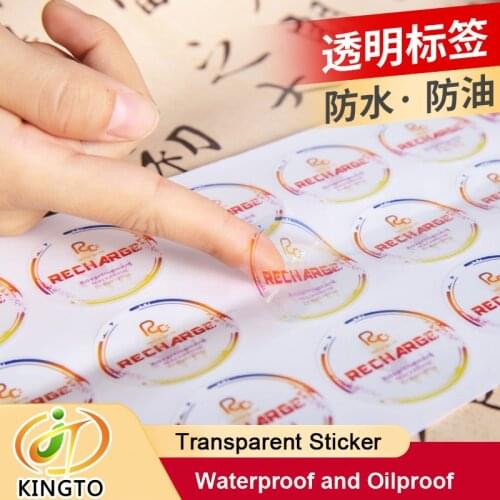 Round Clear Transparent Logo Plastic Vinyl Stickers Label Printing