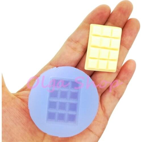 KYL204 34.9mm x 24.6mm Chocolate Bar Silicone Mold Fondant Cake Decoration Candy Resin Clay Art Earrings Necklace Pendant Making