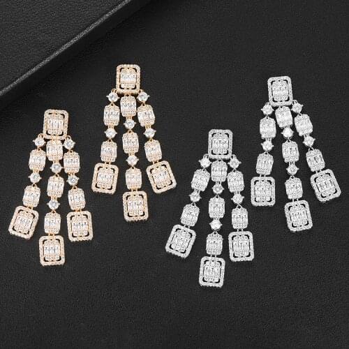 LARRAURI Famous Brand 2020 Charms Bagutte Cut Wedding Jewelry For Women Drop Statement Earrings Accessories