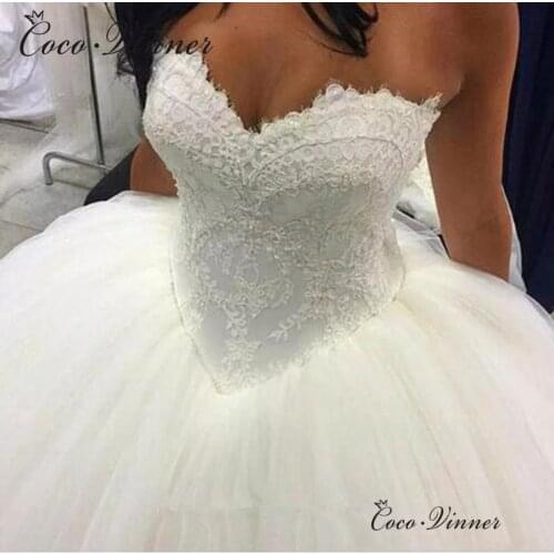 Sweetheart Elegant Tulle Wedding Dress New Off Should White Color Backless Custom Made Ball Gown Wedding Dresses W0424