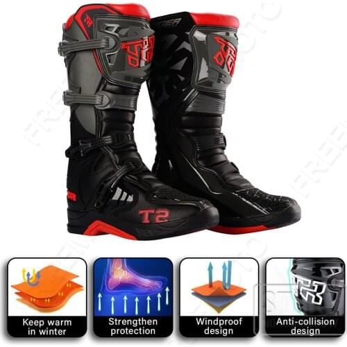 Motorcycle Boots Motocross Off-Road Black Anti-Fall Profession Boots Wear-resistant Non-slip Botas Moto Riding Racing Shoes Boat