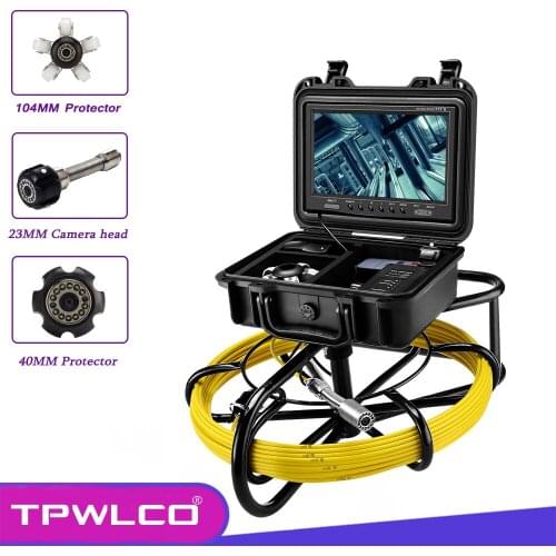 New Protable 9inch Screen Pipe Endoscope 23mm Lens Sewer Duct Industrial Inspection Camera Borescope 12V 4500mAh Battery