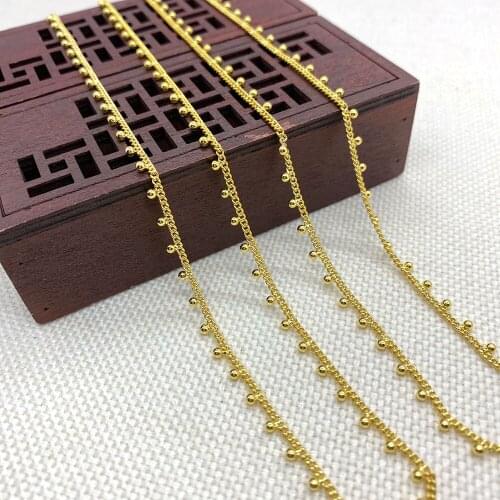 Trendy Copper Link Chain Can Be Handmade Charm Bracelet Necklace Round Bead Shape Fashion Jewelry Accessories Wholesale 2x4mm