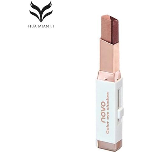 Eyeshadow Stick Gradient Two-color Waterproof Eyeshadow Pencil Women Beauty Eyeshadow Cream Stick Button Design Eye Makeup Pen