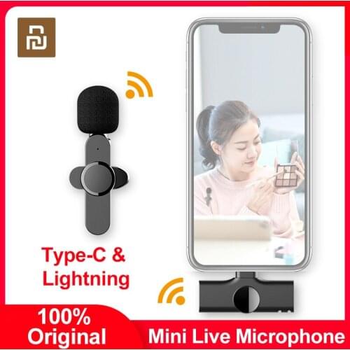 2021 Youpin Mini Lavalier Microphone Wireless Portable Audio Video Recording Mic for iPhone Android Live Broadcast Gaming Phone
