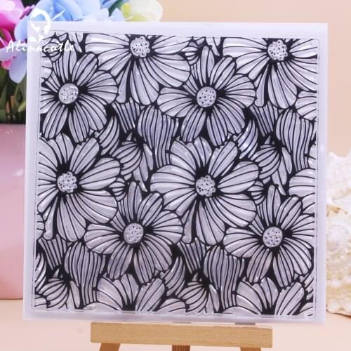 CLEAR STAMPS Sunflower Bloom Floral Background Scrapbooking Handmade Card Album Paper Craft Rubber Transparent Silicone Stamp
