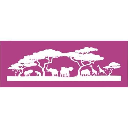 Jungle Animal Forest Lion Elephant Mesh Stencil Cake Decorating Tool Fondant Lace Mold DIY Crafts Baking Mould