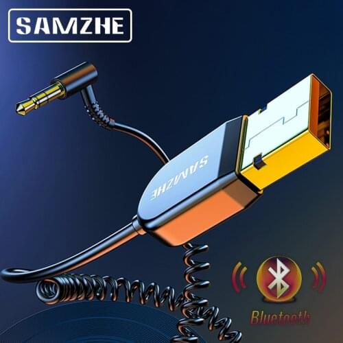 SAMZHE Car Audio Bluetooth Receiver 5.0 AUX 3.5MM Jack Bluetooth Adapter Music Wireless Receiver for Car BT Transmitter