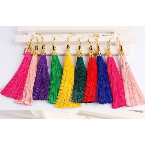 12cm Retro Tassel earrings long section Ear clip Female Latin dance earring Earrings Ethnic Dance Accessories wholesale