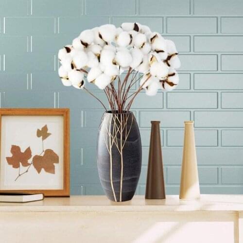 1pc Natural Cotton Dried Flowers Home Furnishings Wedding Decoration White Cotton Flower Branch Simple Modern Dried Flowers