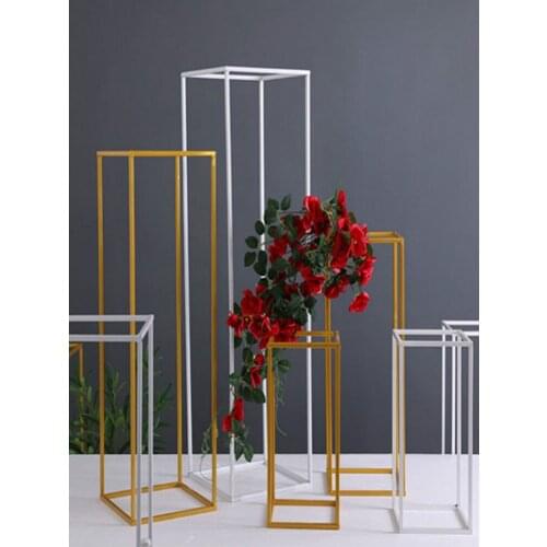 Wedding Square Road Lead Wrought Iron Three-dimensional Box Five-piece Decoration Wedding Arrangement T Platform Road