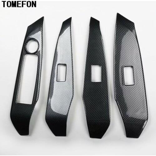 TOMEFON For Mazda 6 Atenza 2014 to 2017 ABS Carbon Fiber Wood Paint Interior Window Switch Button Frame Panel Styling Trim