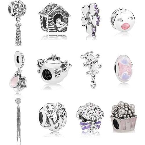 2018 Spring 100% Real 925 Sterling Silver Charms Enchanted Heart Tassel Charms Fit Original Brand Bracelet Bead Diy Jewelry