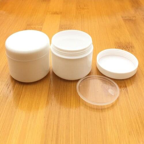10Pcs 50g Plastic Empty Makeup Jar Pot White Refillable Sample bottles Travel Face Cream Lotion Cosmetic Container