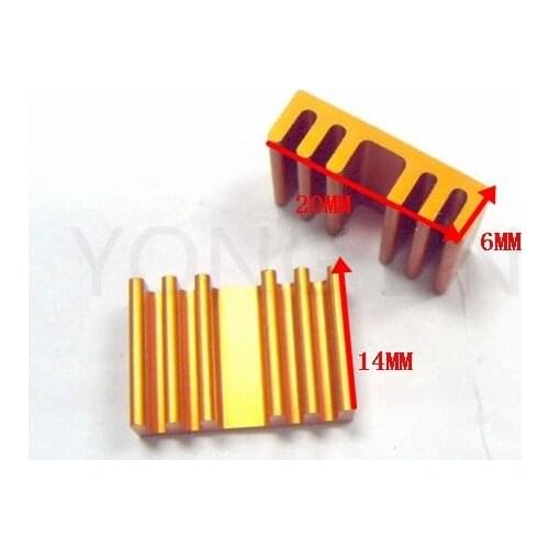 10pieces Extruded Aluminum 20*6-14mm Heat Sink, CPU GPU Chip VGA RAM LED Radiator IC, REFRIGERATOR