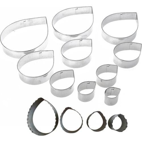 14 Pcs Fondant Cake Mold Cookie Cutter Biscuit Cake Decorating Tools, 4Pcs Rose Flower Leaves & 10Pcs Rose Flower Petal