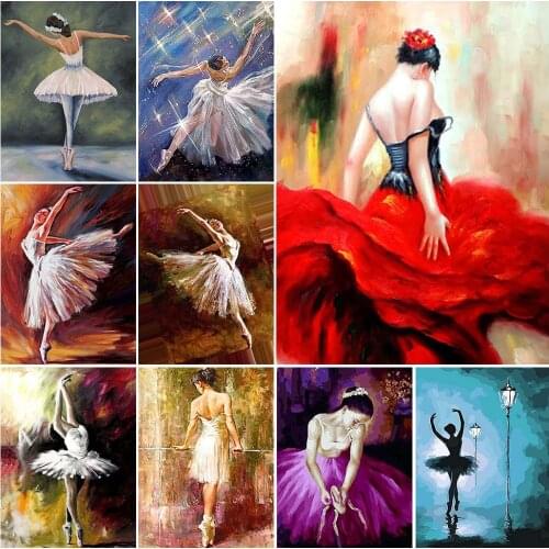 5D DIY Diamond Painting Ballet Woman Art Picture Rhinestone Diamond Embroidery Portrait Cross Stitch Kit Mosaic Decor for Home