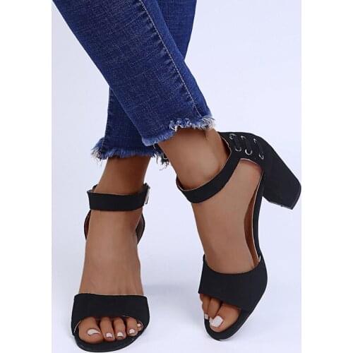 Women Suede High Heels Sandals Fashion Autumn Girl Sexy Open Toe Square Heels Pumps Ankle Buckle Strap Sandals Ladies Party Shoe