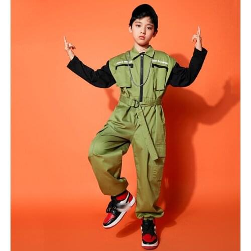 Children Hip Hop Dance Clothing Boys Street Dance Overalls Stage Performance Costume Girls Jazz Ballroom Modern Dancewear BL6341