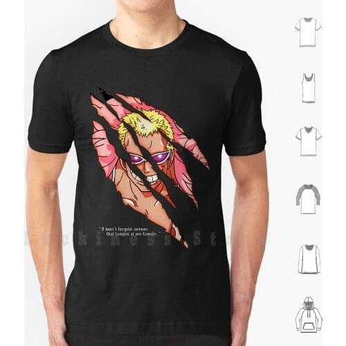 Doflamingo Pirate T Shirt Big Size 100% Cotton Doflamingo Pirate Alexkramer One Piece Donquixote Pirate Anime Villain Slash