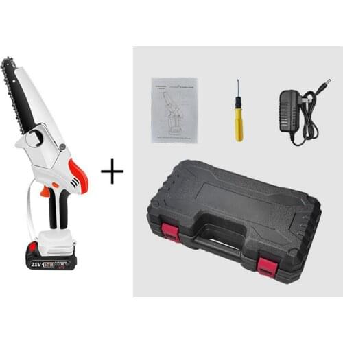 6 Inch Electric Chainsaw Handheld Electric Chain Cutter Safe Cutting Tool Pruning Saw Portable Battery Wood Cutter Power Tools
