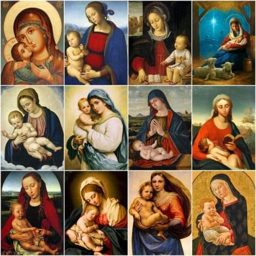 GATYZTORY DIY Pictures By Number Mother And Child Kits Home Decor Painting By Numbers Portrait Drawing On Canvas HandPainted Art