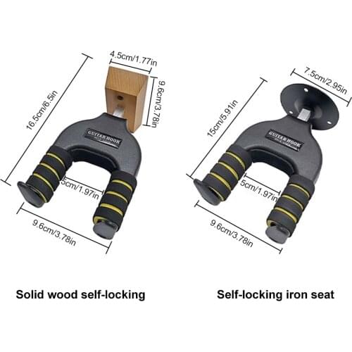 Guitar Wall Hanger Hook Non-slip Holder Rubber Automatic Locking Rack Mount Guitar Bass Ukelele Instrument Stringed Accessories