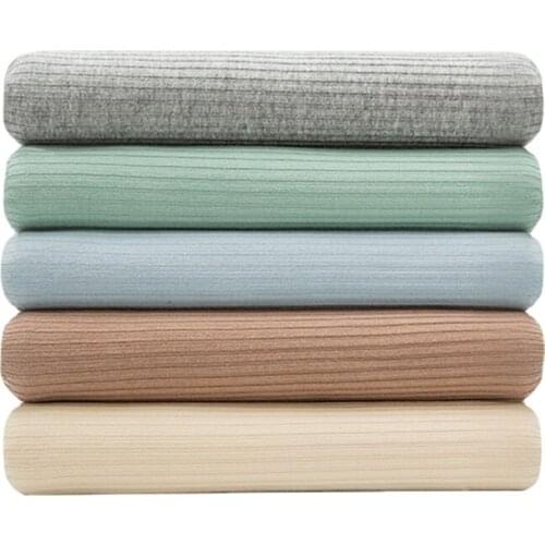 Width 57'' Cotton Simple Elastic Rib Knitted Fabric By The Half Yard For Bottoming Shirt Dress Soft Baby Clothes Material