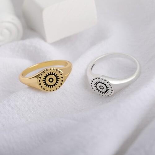 Goth Eye Rings For Women Punk Rings Stainless Steel Charms Vintage Baroque Mujer Delicate Aesthetic Jewelry Sweet Gift Friends