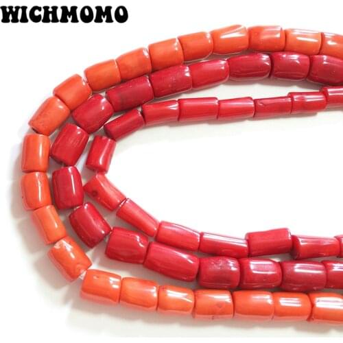 2019 New 16*13MM 5pieces/bag Red Coral Cylindrical Beads for DIY Necklace Bracelet Jewelry Making Accessories