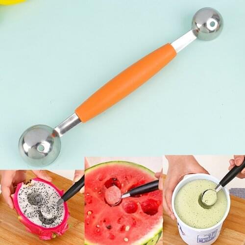 Watermelon Ball Scoop Fruit Spoon Ice Cream Sorbet Stainless Steel Double-end Cooking Tool Kitchen Accessories Gadgets