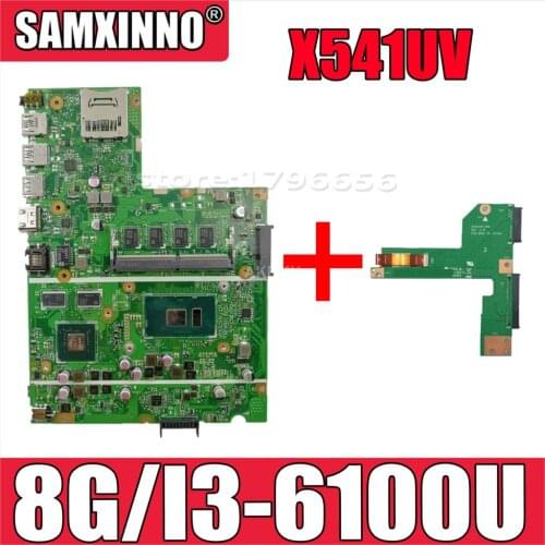 Akemy New For Asus X541UVK X541UJ X541UV X541U F541U R541U motherboard laptop motherboard W/ 8GB RAM/I3-6100U GT940M