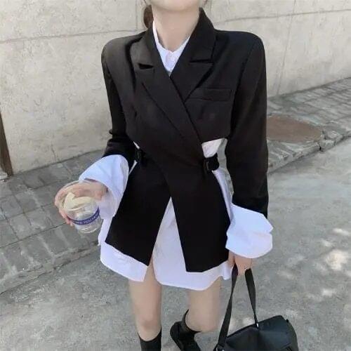 2021 new womens early autumn fashion blazer black suit women black blazer women blazer women set office lady
