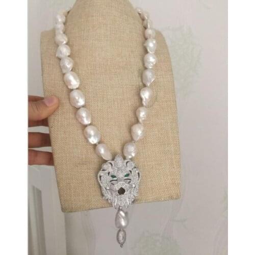 New design 18-20mm baroque white pearl necklace