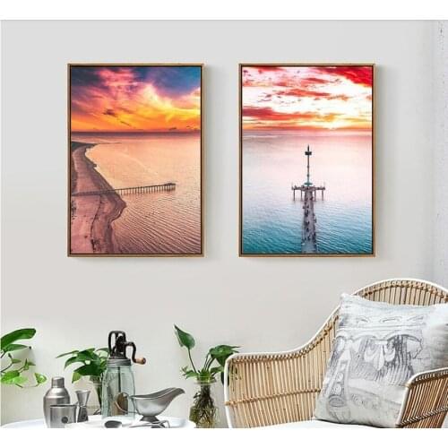 Landscape Decorative Painting Nordic Simple Seascape Canvas Prints for Living Room Home Decor Modular Wall Artwork Unframed