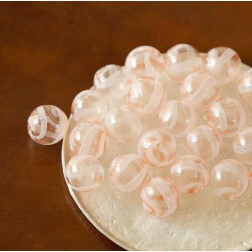 Strawberry strip hollow glass beads imported DIY handmade jewelry accessories homemade earring hairpin material bag