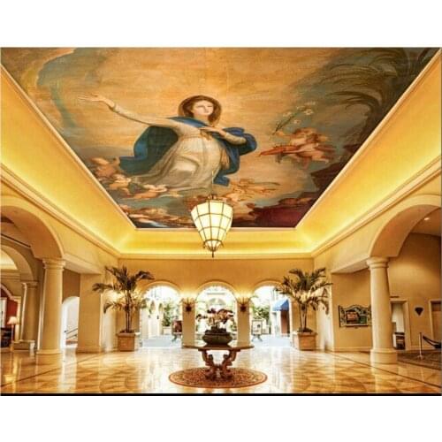 Custom 3D wallpaper 3d ceiling wallpaper murals HD Woman Angel Painting Series Zenith Frescoes background wall livingroom decor