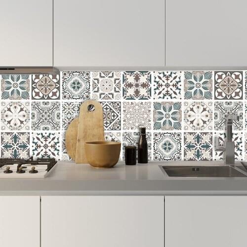 Retro Pattern Matte Surface Tiles Wall Sticker 50*100cm Transfers Covers For Kitchen Bathroom Ground Renovation PVC Art Sticker