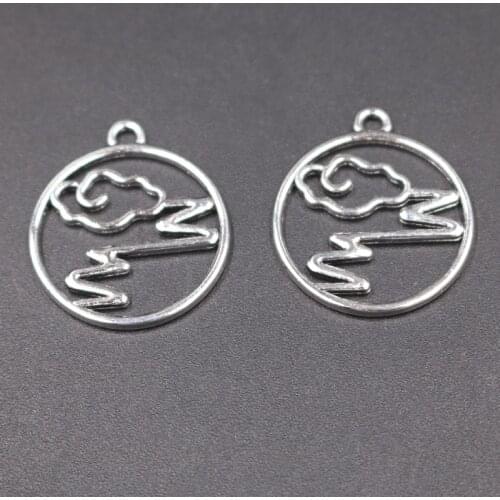 20pcs Silver Color Hollow Road To The Sky Pendant Hip Hop Bracelet Earrings Metal Accessories DIY Charms Jewelry Crafts Findings