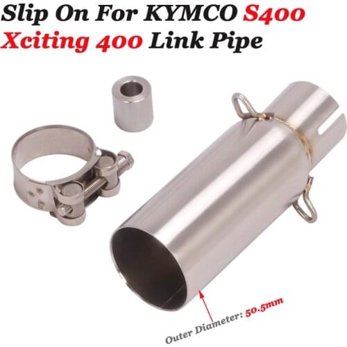 Slip On For KYMCO Xciting400 S400 Xciting 400 Link Pipe Motorcycle Exhaust Escape Modified Mid Link Pipe Connection 51mm Muffler