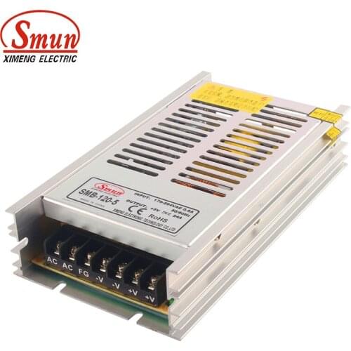 SMUN SMB-120-5 Hot Sale 120W 5V 24A Ultra-thin Single Output AC-DC Switching Power Supply with CE ROHS