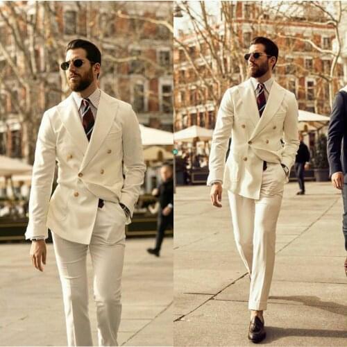 Wedding Tuxedos 2 Pieces Suit Groom Suit One Button Wedding Mens Suits Slim Fit Groom Tuxedos For Best Man (Jacket+Pants