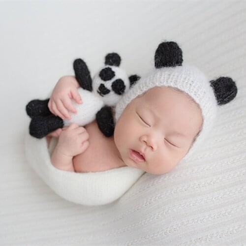 Knitted Baby Toy Hat Set Crochet Baby Bonnet Photography Props Newborn Toy Props Crochet Soft Mohair Hat Infant Boy Girl Gift