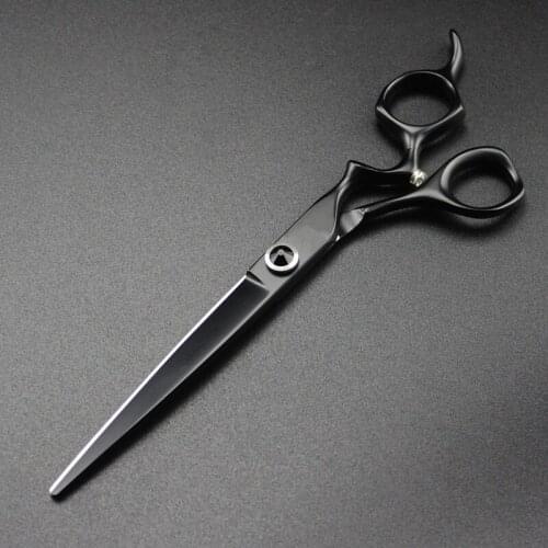 Japan 440c steel 7 inch black Pet dog grooming hair scissors cutting shears pet grooming thinning barber hairdressing scissors