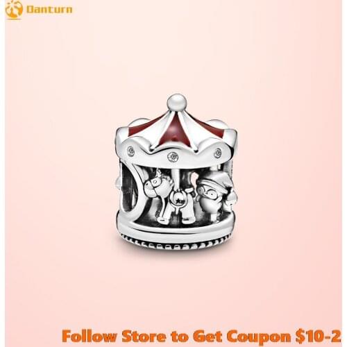 2020 New 925 Sterling Silver Beads Christmas Carousel Charms fit Original Pandora Bracelets Women DIY Jewelry