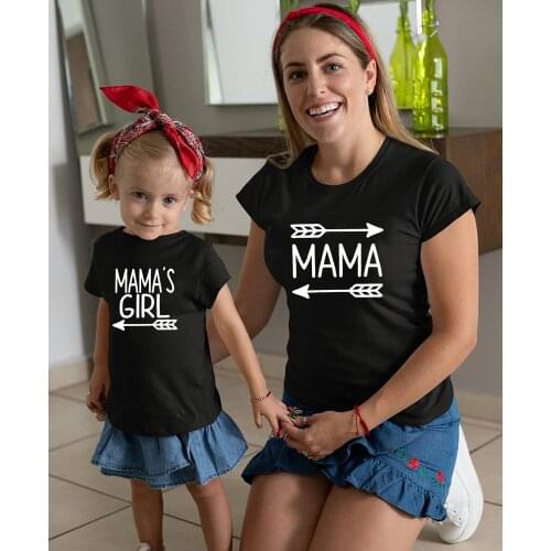 1pcs Mama Mamas Girl Matching T-Shirts Mommy and Me Outfits Family Matching Mother Daughter Look Clothes Mum Baby Kids Clothing