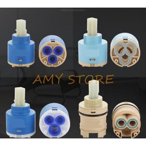 1Pc Water Tap Faucet Replacement Valve 35mm 40mm Ceramic Disc Cartridge Plastic Bath Basin Shower Core Mixing Valve